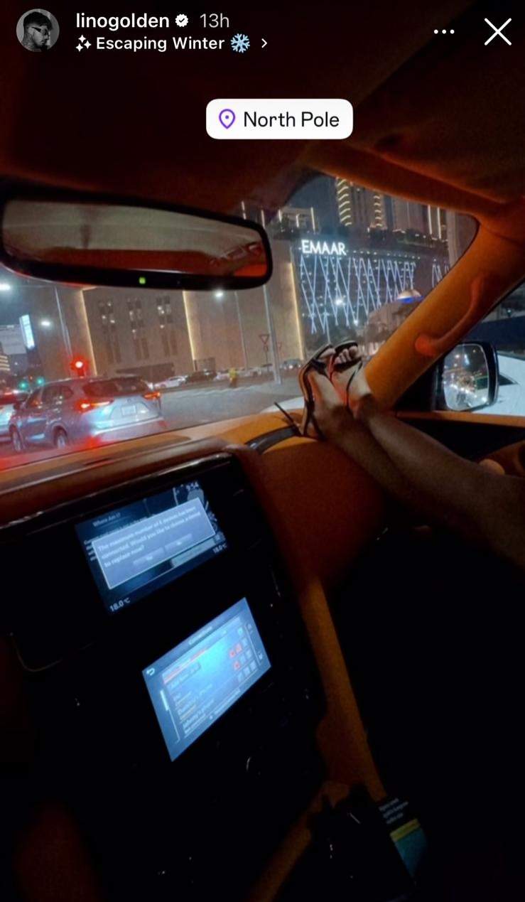 lino golden si iubita in masina