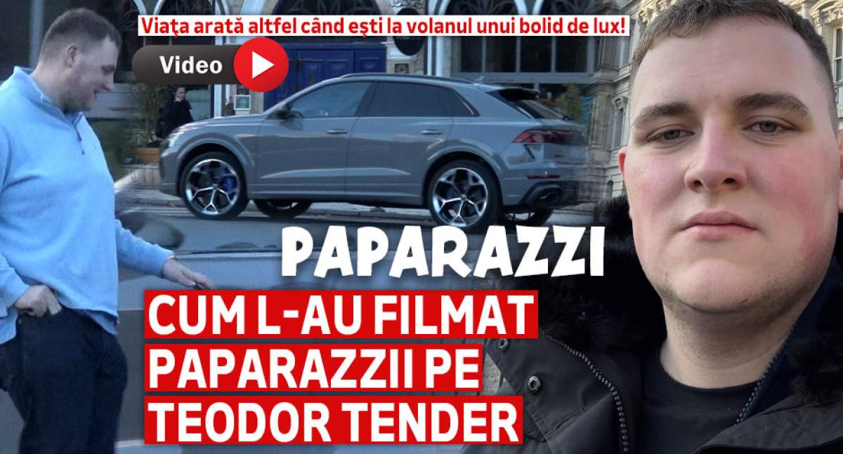 Viața arată altfel când ești la volanul unui bolid de lux! Cum l-au filmat paparazzii pe Teodor Tender