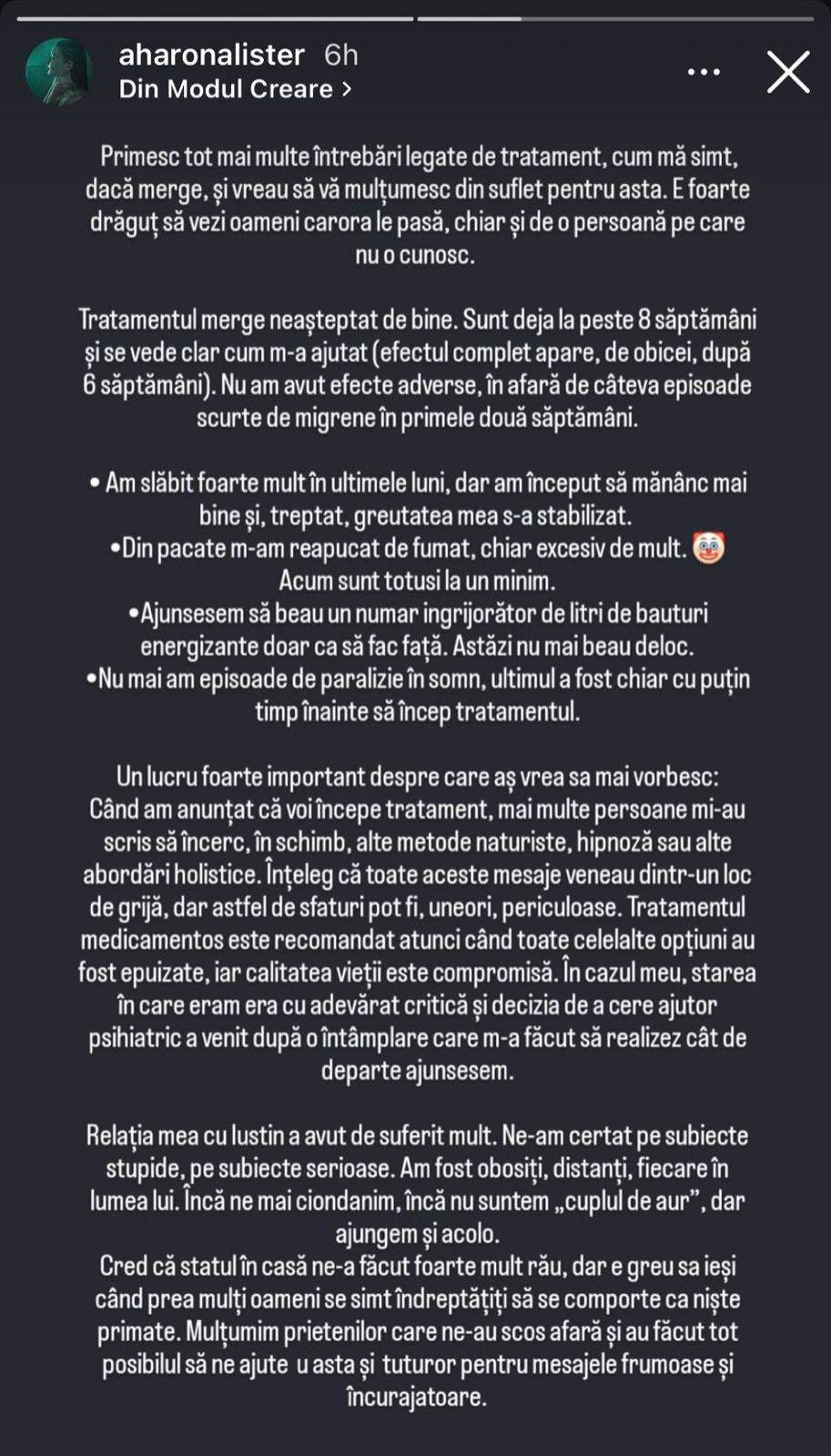 Cum decurge tratamentul iubitei lui Iustin Petrescu. Hara a apelat la ajutorul unui psihiatru