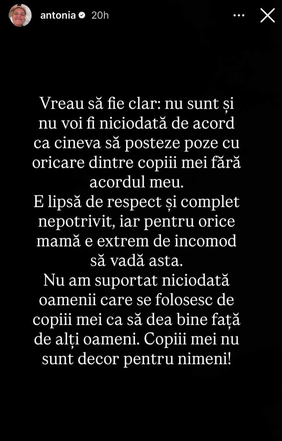 Antonia, avertisment dur! Copiii ei au fost filmați și postați fără acord: “Vreau să fie clar”