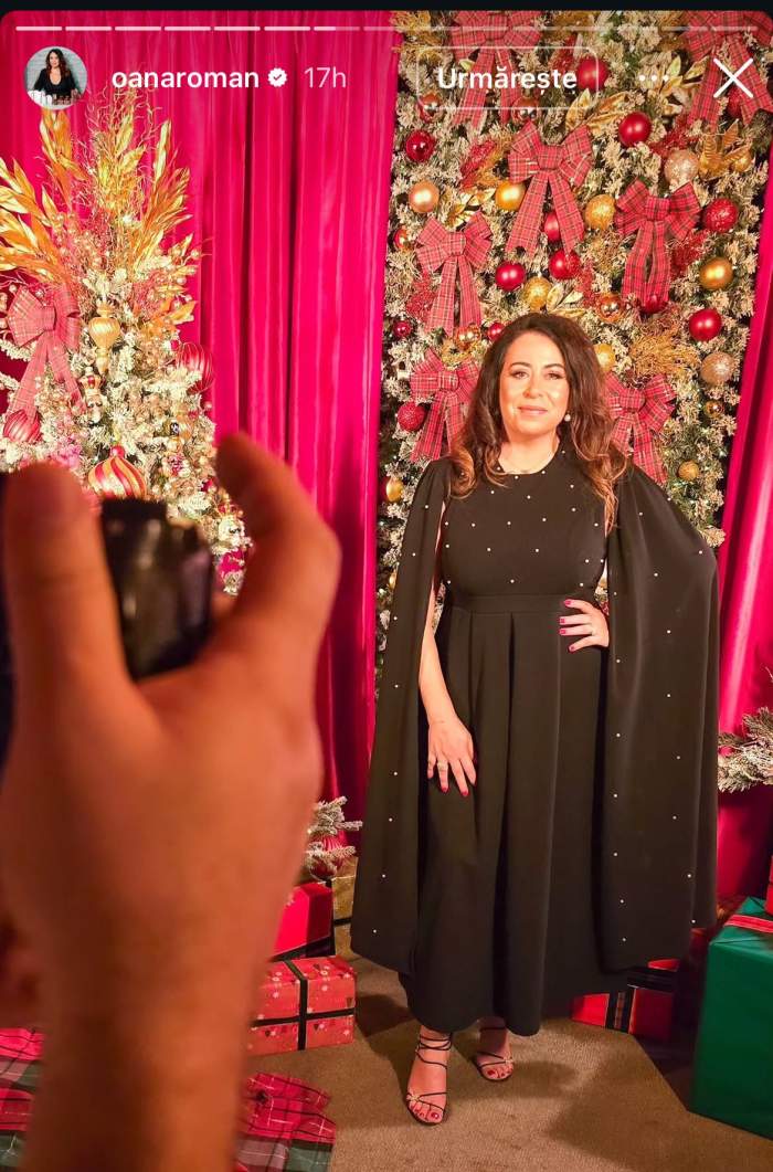 Oana Roman, la ședința foto de Crăciun