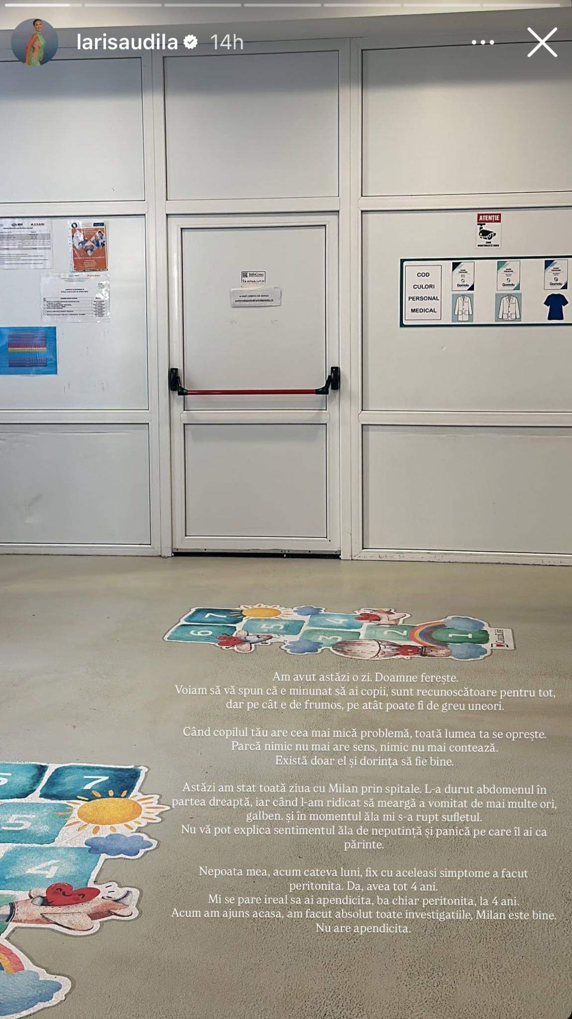 Spitalul la care a mers Larisa Udilă cu fiul ei