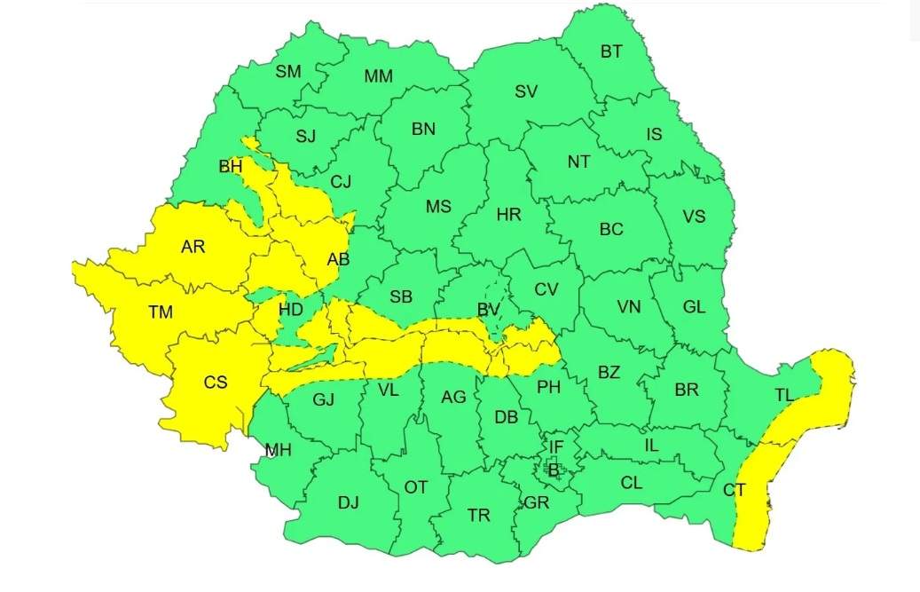 harta romaniei atentionari anm