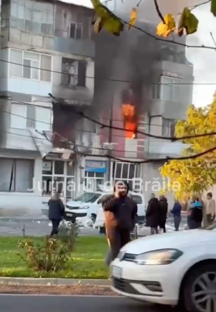 Imagini de la explozia din județul Brăila
