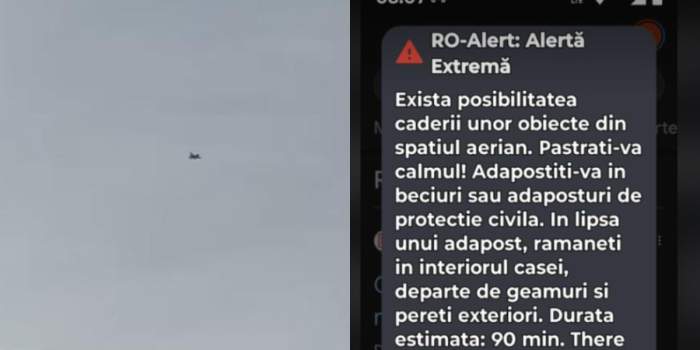 Alertă în România! Dronă rusească, pe teritoriul țării. Au fost trimise mesaje RO-Alert pentru locuitorii din Galați, Tulcea și Vrancea
