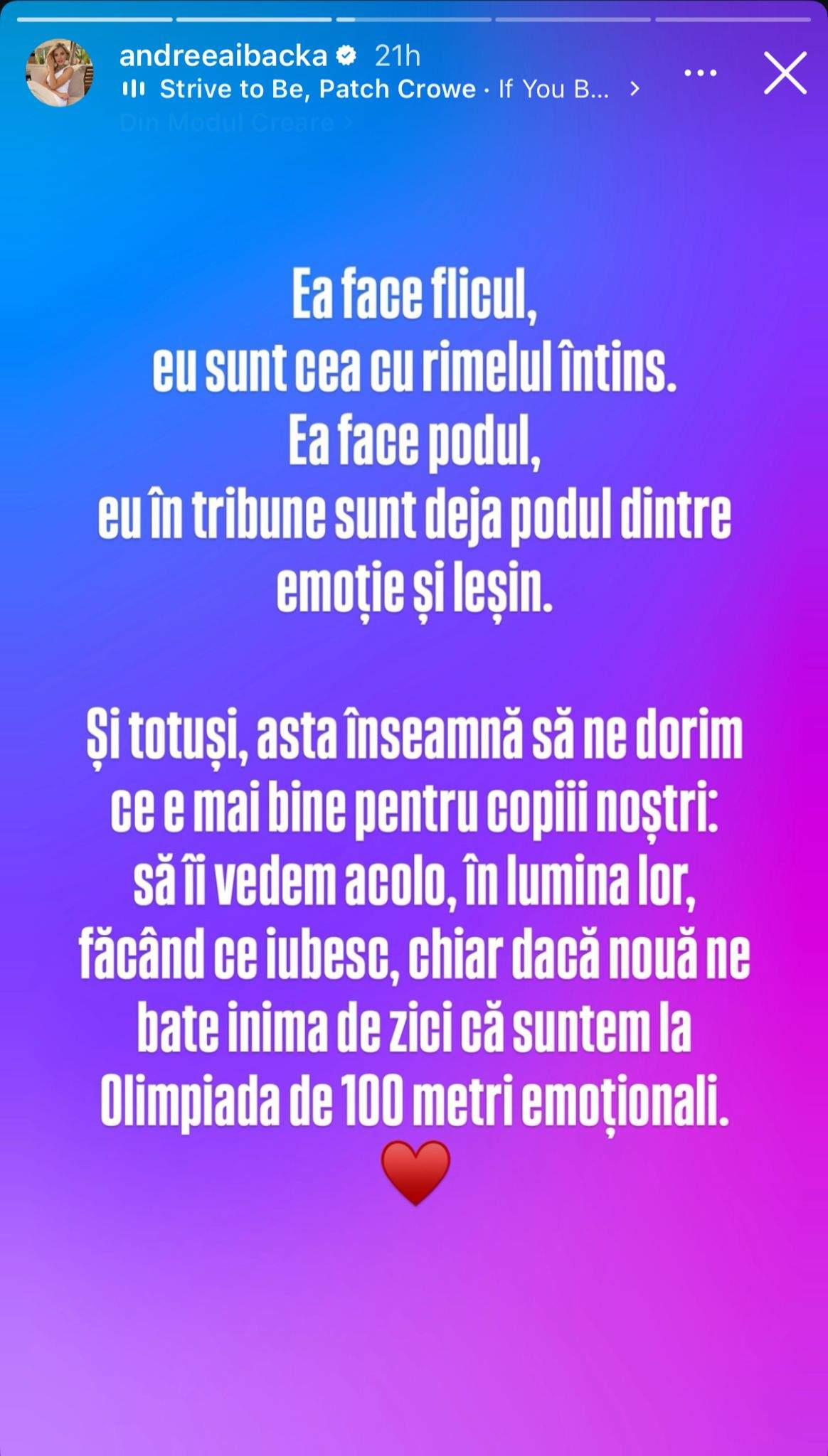 Mesajul postat de actriță, despre concursul fiicei ei