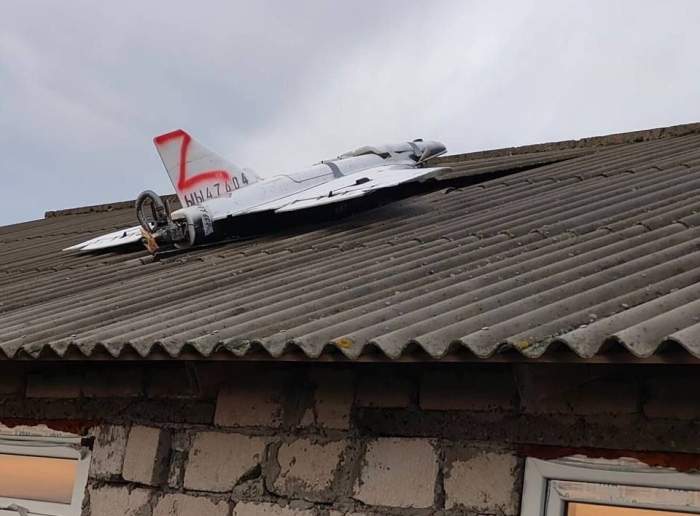 Imagine cu drona prăbușită în Moldova