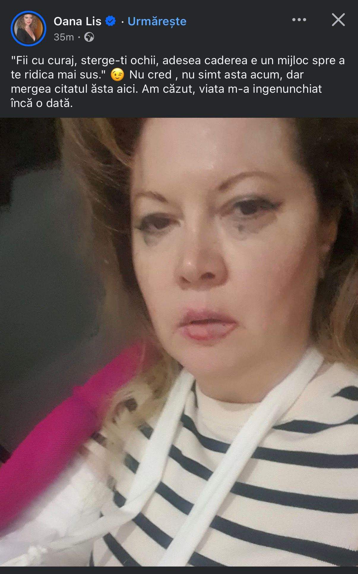 Oana Lis, postare șocantă pe rețelele de socializare