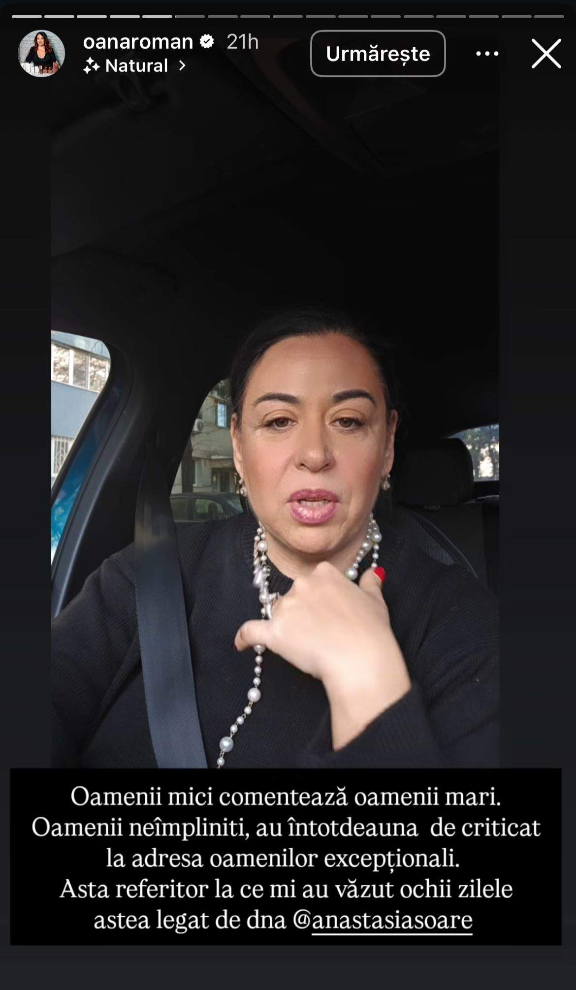 Mesajul postat de Oana Roman