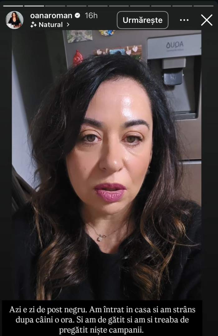 Oana Roman a transmis un mesaj pe Instagram