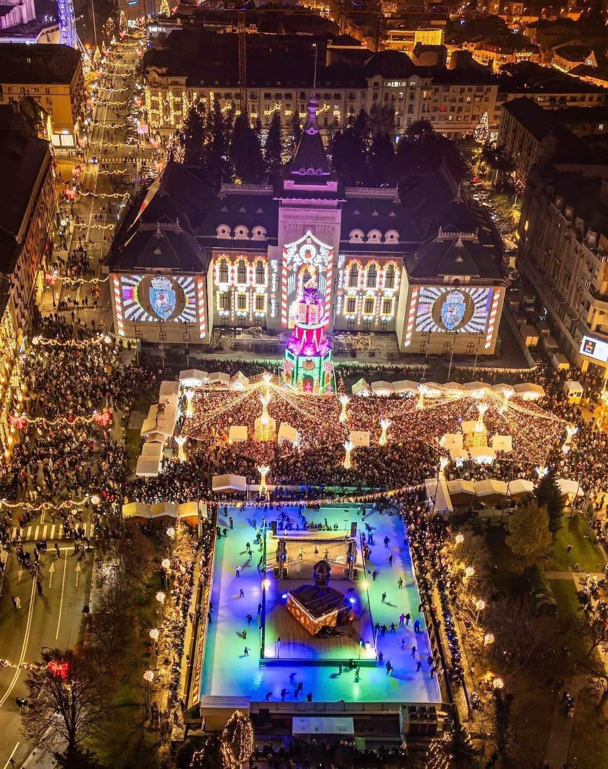 Târg de Crăciun Craiova, văzut de sus