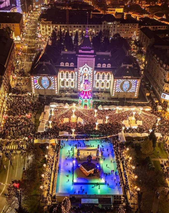 Târg de Crăciun Craiova, văzut de sus