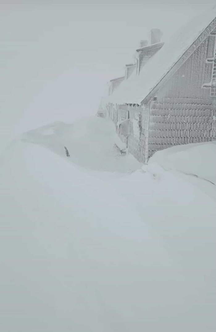 zăpadă pe Vârful Omu