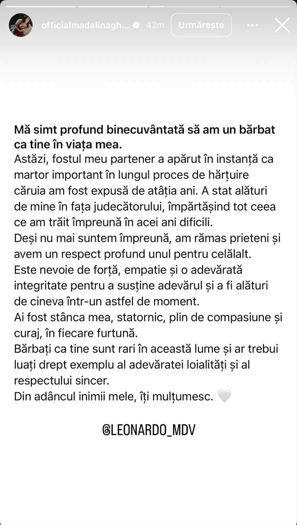 Mădălina Ghenea, sprijinită de fostul partener în procesul de hărțuire. Ce gest a făcut bărbatul pentru actriță: "Ai fost stânca mea"