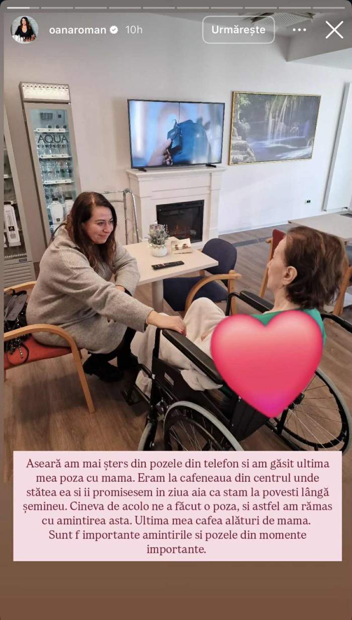 Oana Roman a făcut publică ultima imagine cu Mioara Roman înainte să moară. Ce mesaj emoționant a transmis vedeta 