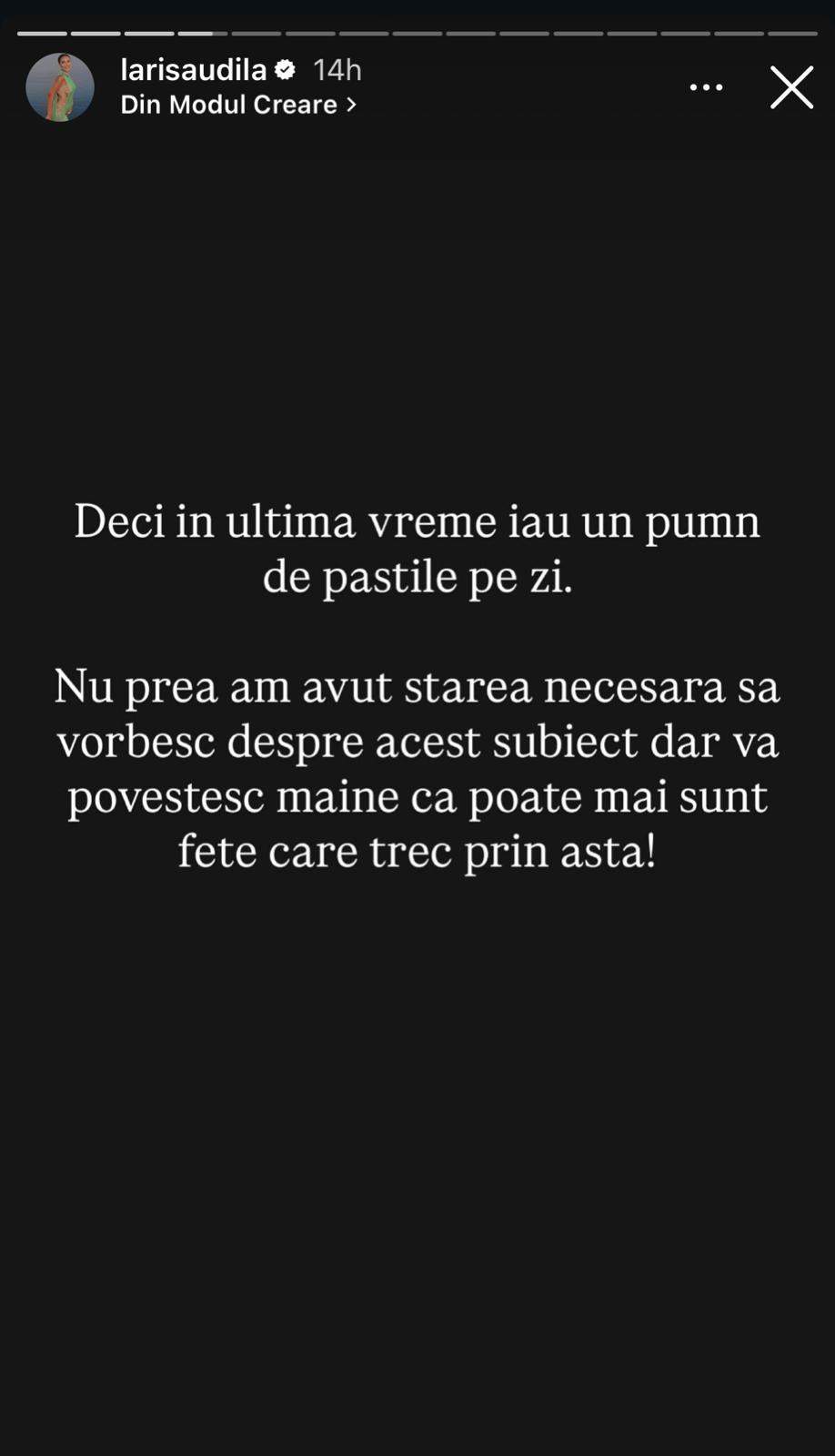 Mesajul postat de Larisa Udilă