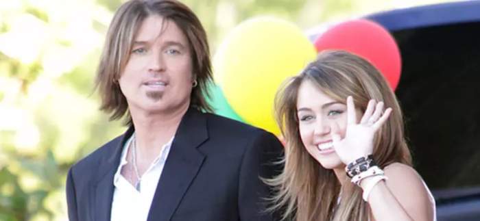 Miley Cyrus și tatăl ei, acum mulți ani