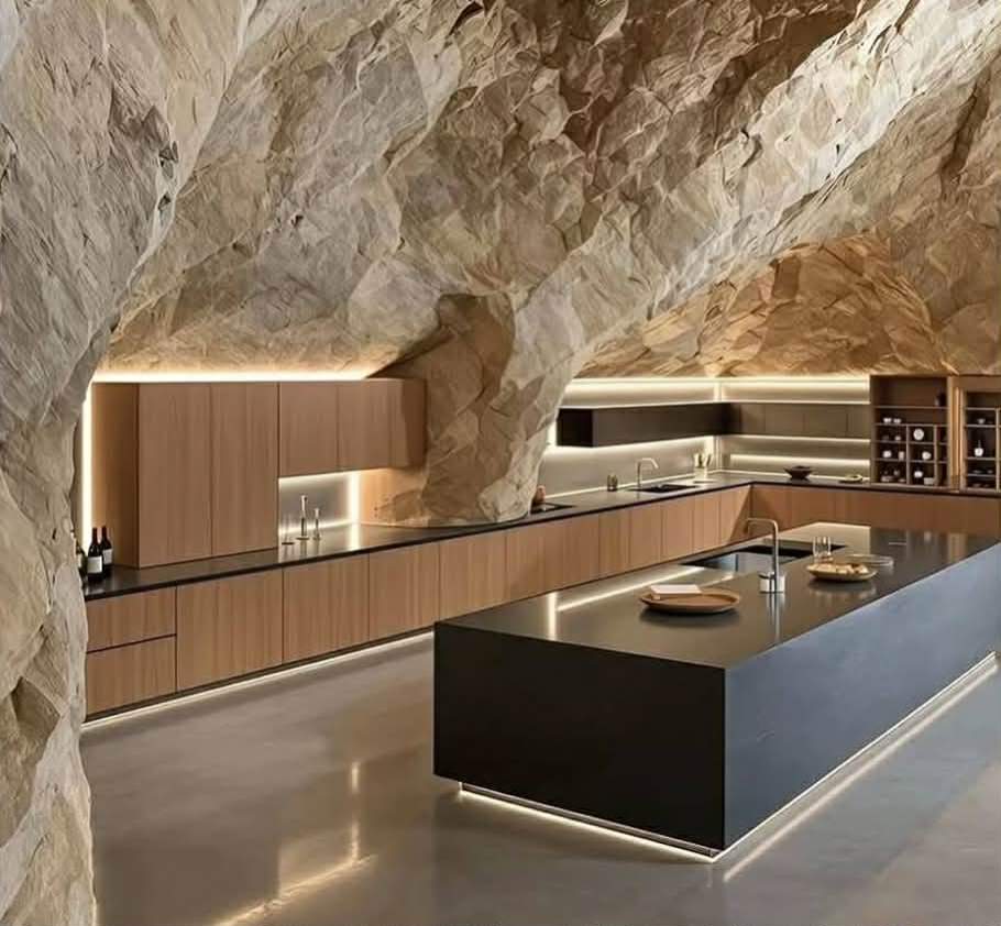 bucătărie în peșteră