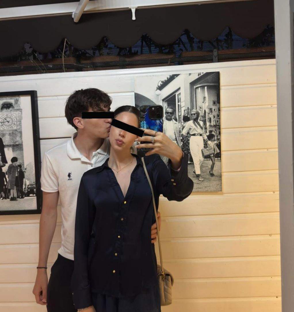 Violeta Bănică alături de iubitul ei