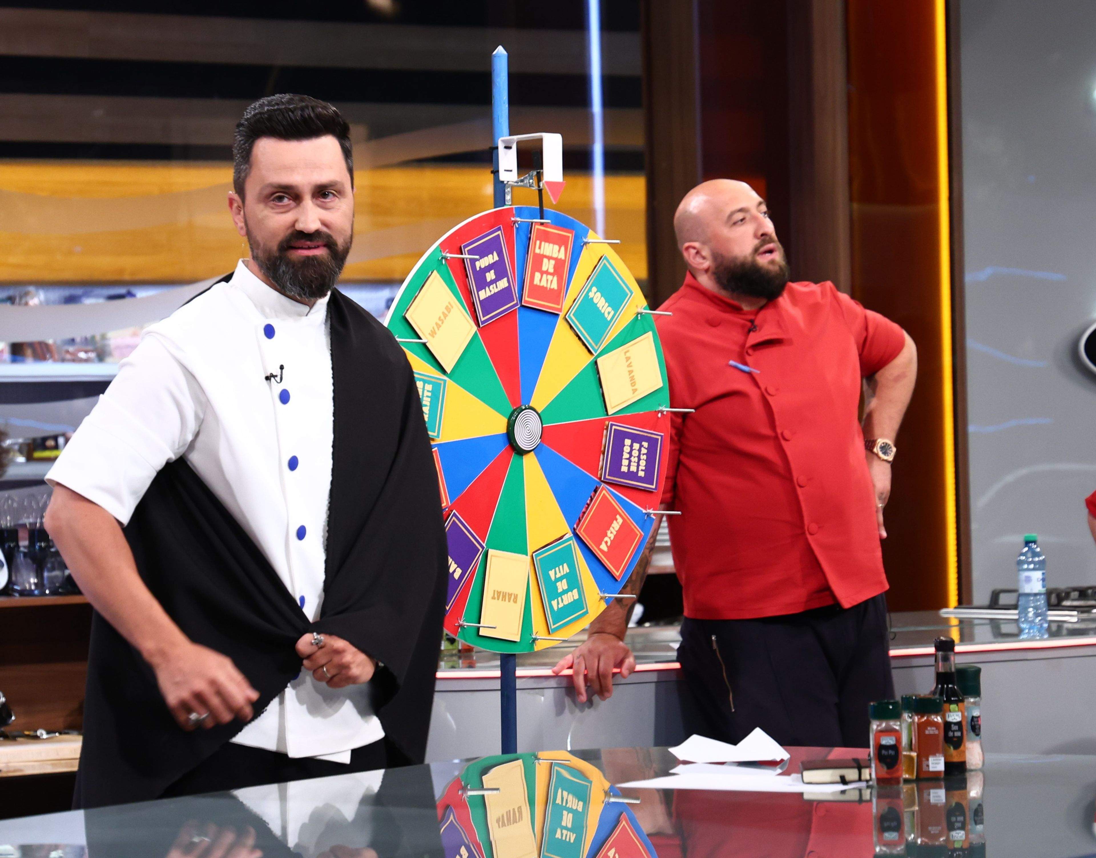 Echipa lui Chef Ștefan, victorioasă, aseară la Chefi la cuțite. Diseară, provocare triplă în arena culinară: roata nebună a ingredientelor, plus două amulete