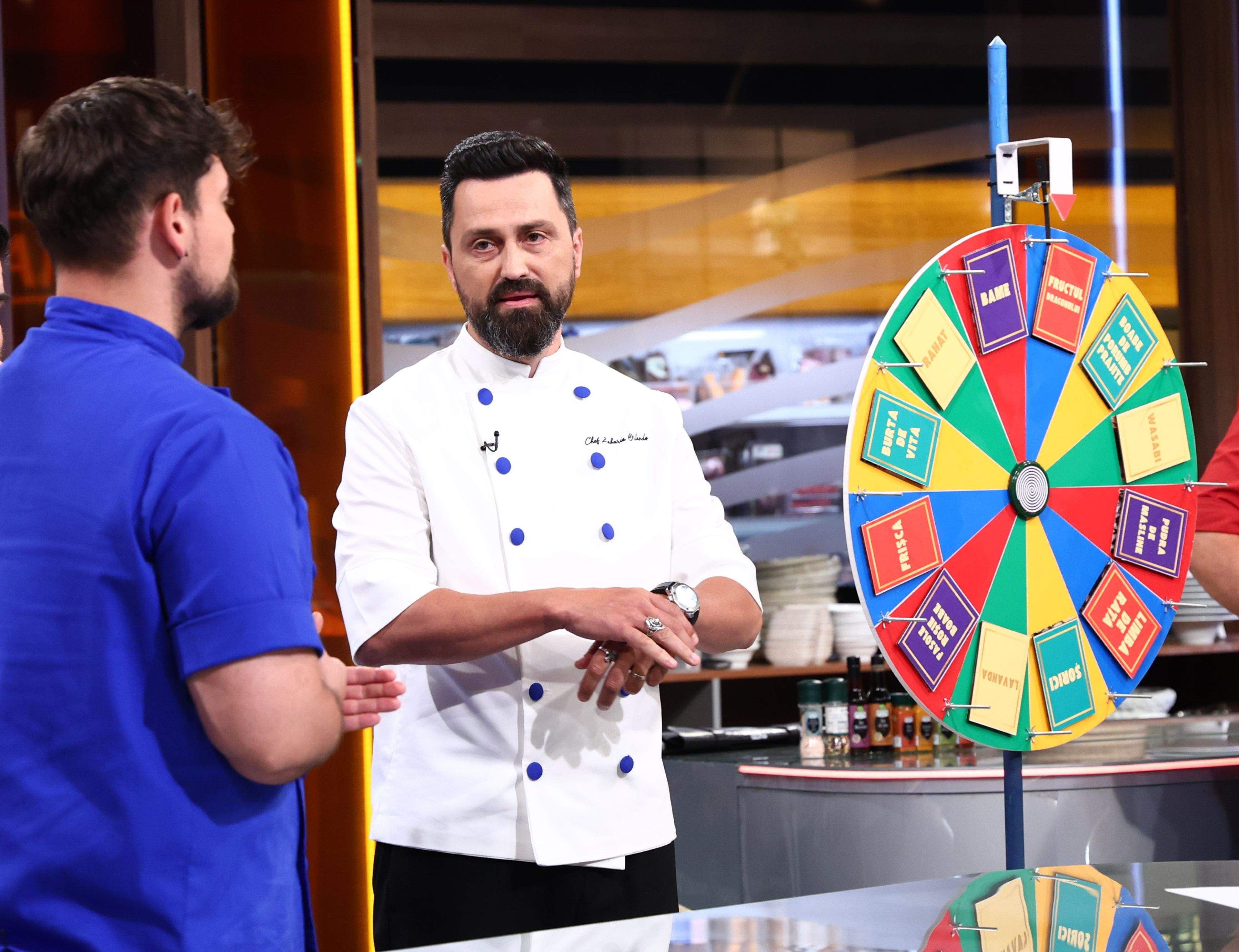 Echipa lui Chef Ștefan, victorioasă, aseară la Chefi la cuțite. Diseară, provocare triplă în arena culinară: roata nebună a ingredientelor, plus două amulete