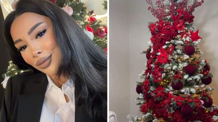 Colaj Cristina Pucean și bradul ei