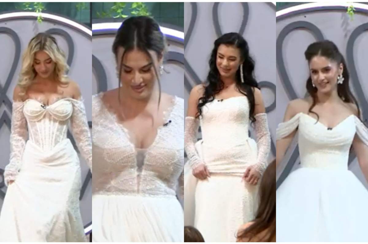 Cât de frumoase sunt Emily, Denisa, Lavinia și Florina în rochii de mireasă! Ce ținute au ales concurentele pentru ziua cea mare