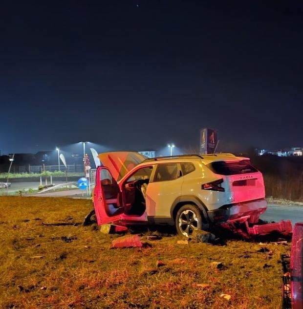 Mașina accidentată din Timiș