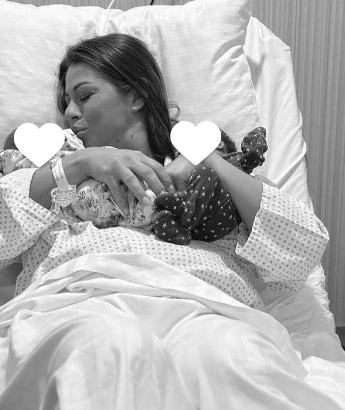 roxana nemes si gemenii ei la spital cand a nascut