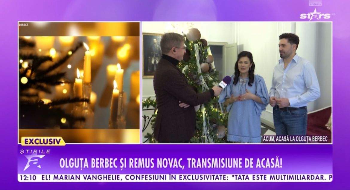 Olguța Berbec și soțul ei, la Știrile Antena Stars