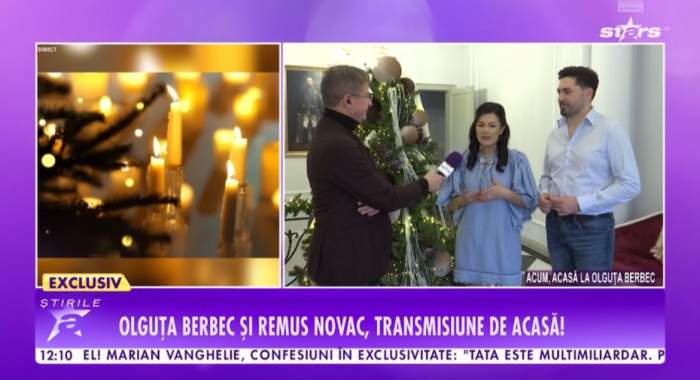 Olguța Berbec și soțul ei, la Știrile Antena Stars