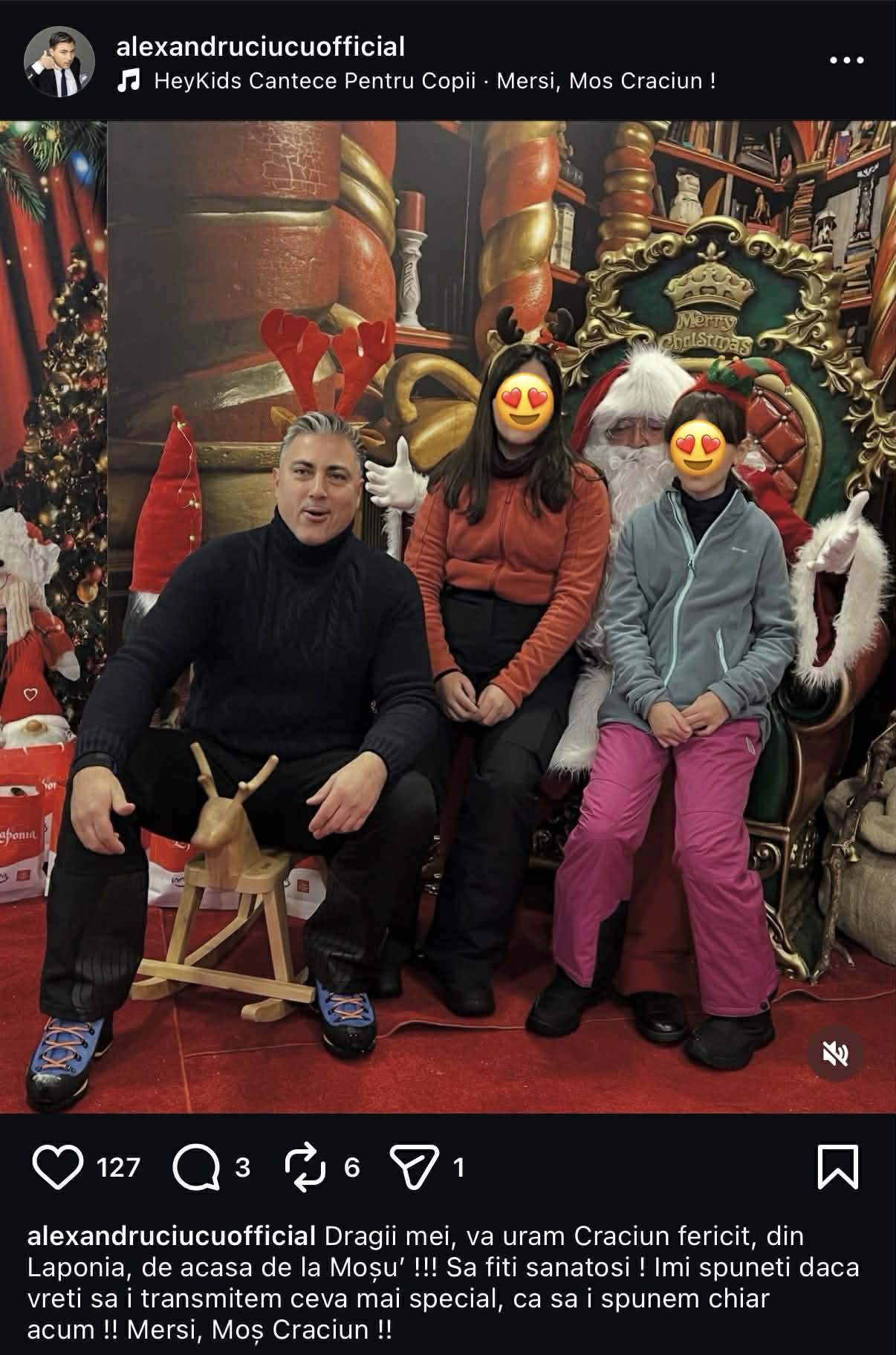 Alex Ciucu, urare de Crăciun cu fetele! Un detaliu însă ridică semne de întrebare