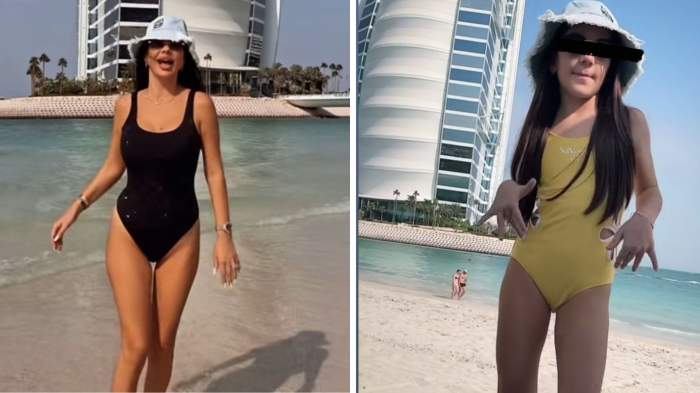 Colaj foto cu Andreea Tonciu și fiica ei