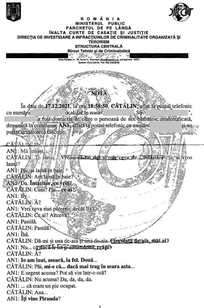 EXCLUSIV | Interceptări-bombă, în dosarul DIICOT care a zdruncinat sistemul | Stenograme exclusive