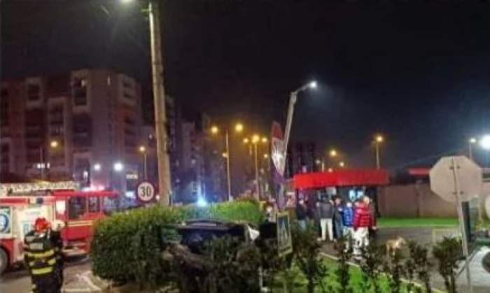 Pompierii, la locul accidentului