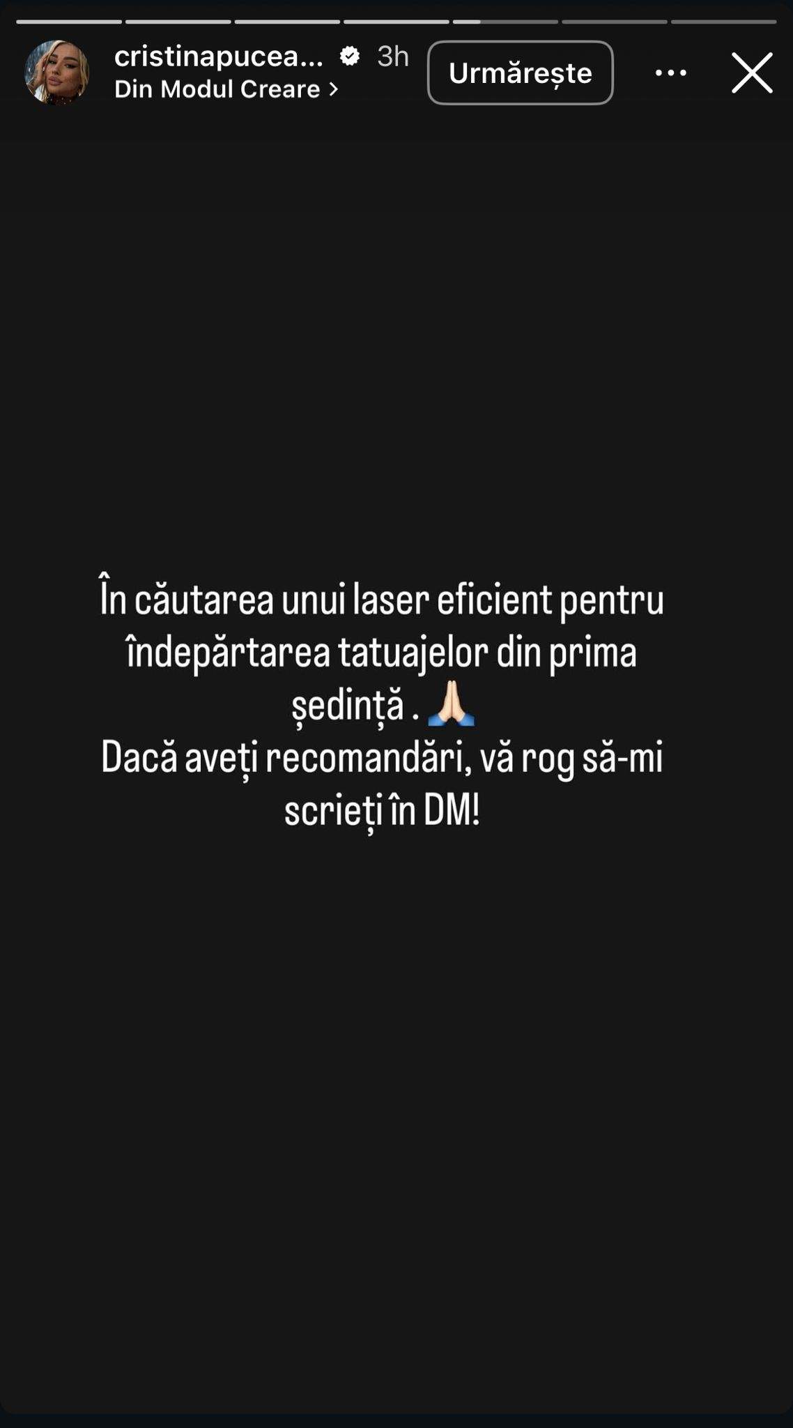 Story-ul Cristinei Pucean