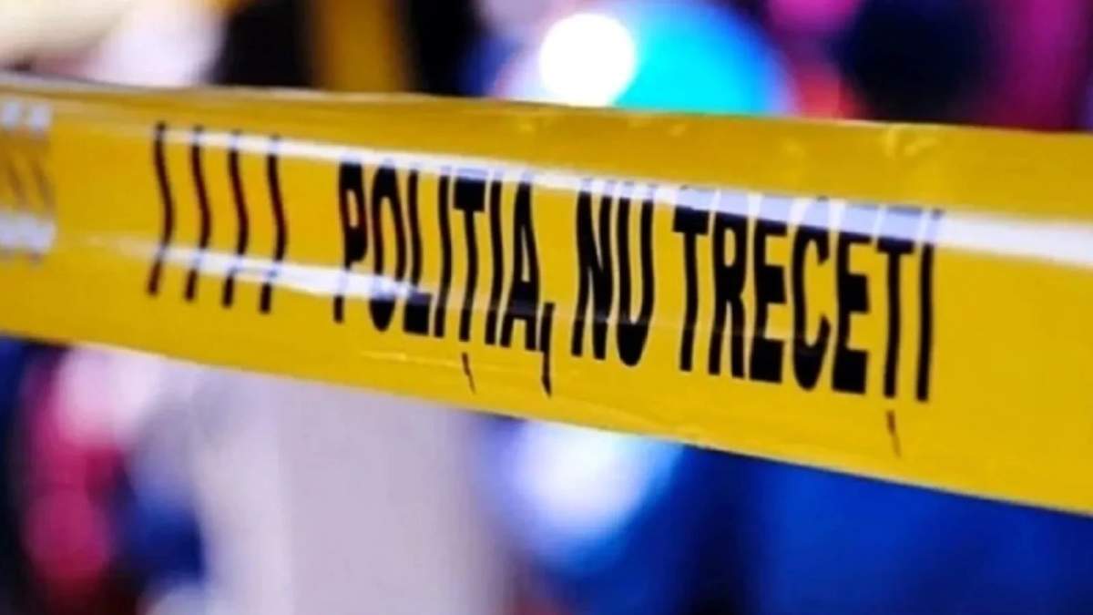 Bandă pusă de poliție, pentru a marca locul faptei