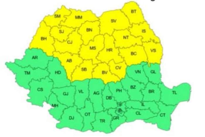 Anunț ANM de ultimă oră! Cod galben de ninsori, viscol și ger. Meteorologii spun că stratul de zăpadă ajunge la 8 cm în București