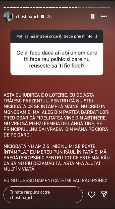 Cristina Ich, dezvăluiri despre actuala poveste de dragoste. Cât de fericită este alături de noul iubit și ce spune despre Alex Pițurcă