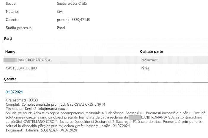 Fostul socru al Antoniei, situație incredibilă în scandalul datoriilor / Procesul lui Ciro Castellano, mingea de ping-pong a judecătorilor