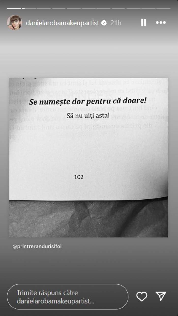 Dana Roba suferă după despărțirea de Beniamin? „Să nu uiți...”. S-au separat la începutul anului pentru a doua oară