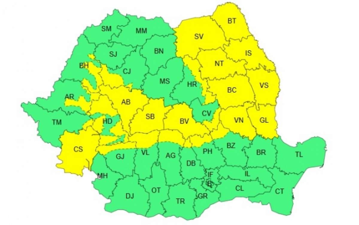 Anunț ANM de ultimă oră! Meteorologii au emis cod galben de ploi și vânt puternic / HARTĂ