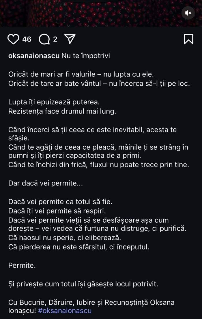mesajul Oksanei Ionașcu