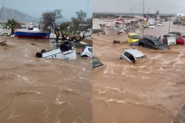 Inundațiile au distrus una dintre cele mai iubite insule din Grecia! Imagini de coșmar din paradisul multor români | FOTO