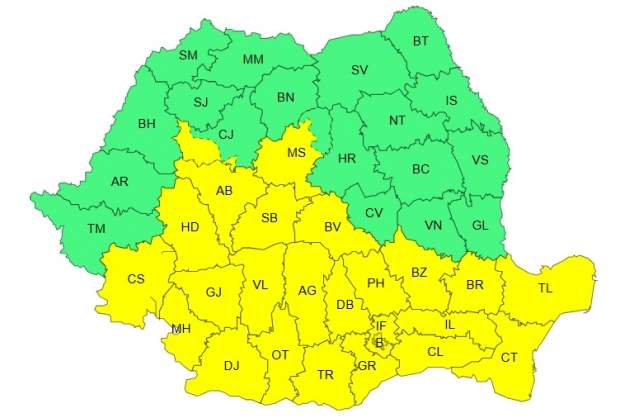 harta cu cod galben
