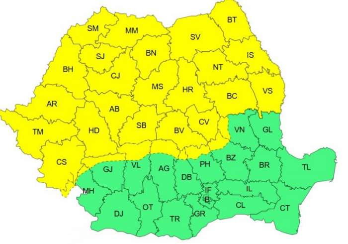 harta județelor afectate