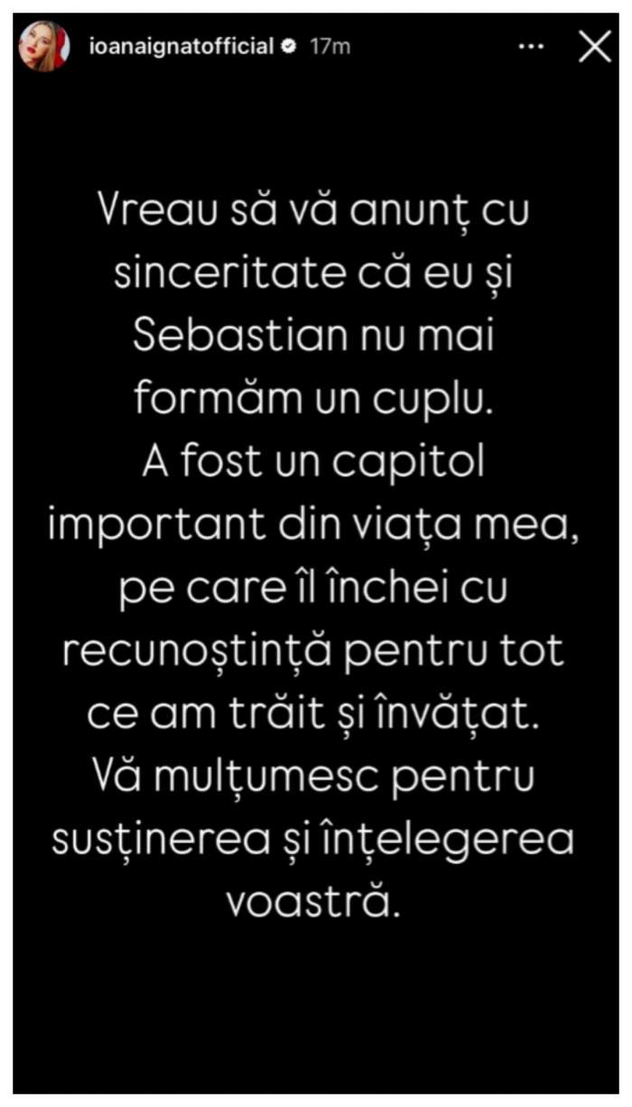 Ioana Ignat și Sebastian Dobrincu s-au despărțit, din nou! Cântăreața a confirmat ruptura: „Vă anunț cu sinceritate!” / FOTO