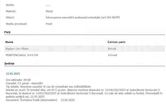 Fratele Cristinei Pucean, gest disperat, în pușcărie / Cum încearcă să scape din spatele gratiilor!