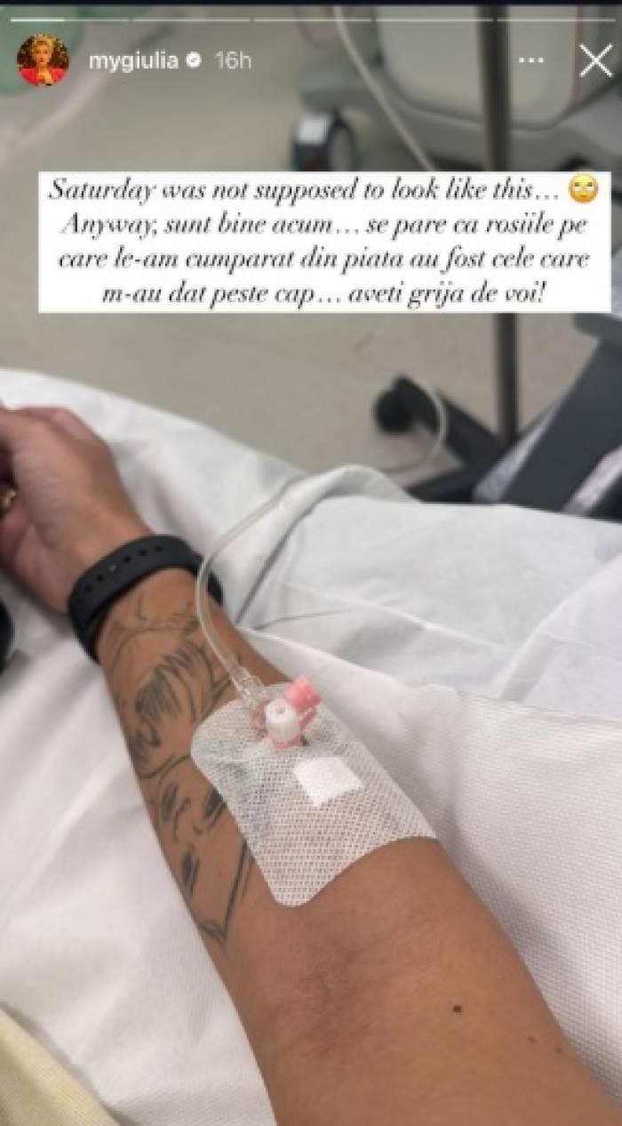 Giulia a ajuns pe perfuzii. Cu ce probleme de sănătate se confruntă artista / FOTO