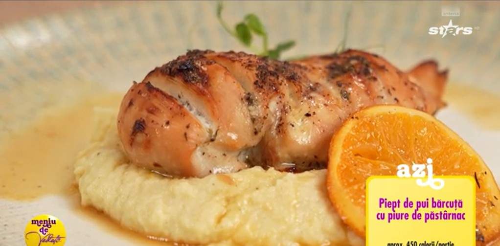 Piept de pui bărcuță cu piure de păstârnac. Rețeta lui Chef Horia Manea pentru un preparat delicios